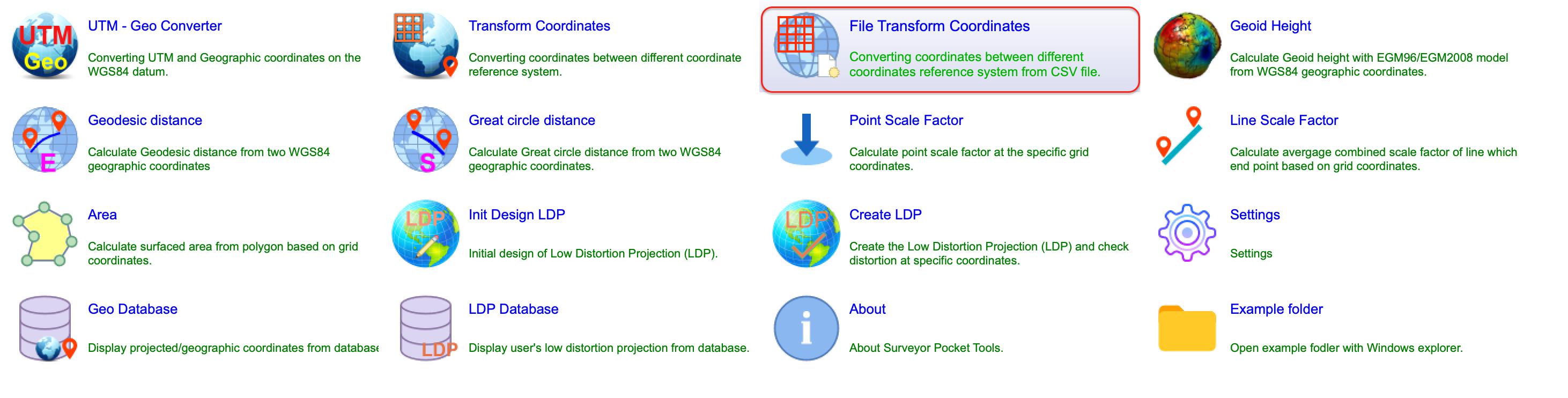 File Transform Coordinate